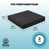 2-Pack Packing Foam Sheets - 12x12x2 Customizable Polyurethane Insert Pads for Tool Case Cushioning, Crafts (Black)