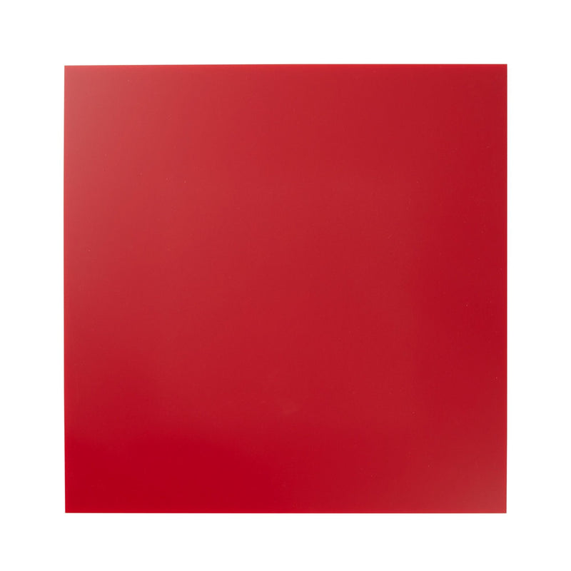 2-Pack Opaque Cast Acrylic Sheet, 1/8-Inch Thick 11.75x11.75-Inch Square Plastic Tiles for Wall Decorations, Laser Cutting, Arts and Crafts, and Custom Signs for Cafes and Boutiques (Red)