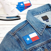 12 Pieces Texas Flag Iron on Patches Pack, Appliques for Clothing Arts and Crafts, 3 x 2 in