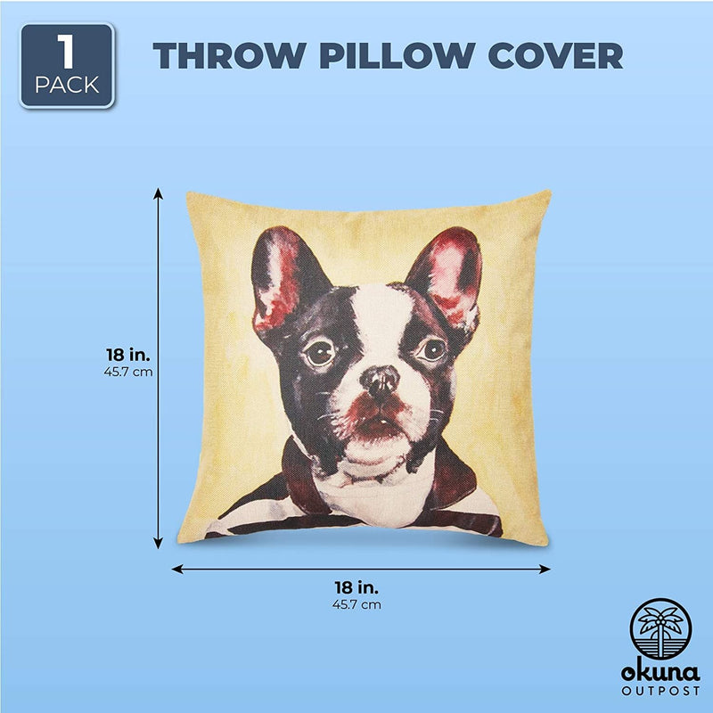 Okuna Outpost Dog Throw Pillow Cover, Decorative Pet Home Decor (18 x 18 in)