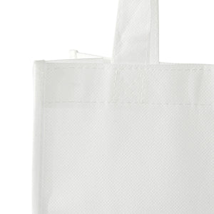 Non Woven Tote Bags for Shopping and Groceries (White, 8 x 10 x 4 In, 24 Pack)