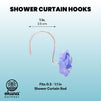 Purple Rose Shower Curtain Hooks, Flower Bathroom Decor (Stainless Steel, 12 Pack)