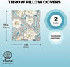 Floral Throw Pillow Covers, Rustic Home Decor (Grey, 17 x 17 In, 2 Pack)
