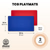 Card Game Mats, Red and Blue TCG Playmats (24 x 14 In, 2 Pack)