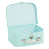 Set of 3 Different Sizes of Paperboard Suitcases with Metal Handles, Decorative Cardboard Storage Boxes (Mint Green)