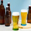 16 oz Pilsner Beer Glasses with Assorted Color Bottoms, Pint Glass Set of 4