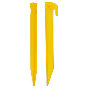30 Pcs Plastic Ground Tent Stakes for Outdoor Camping, Peg Hooks Nails, Yellow, 7.4 in