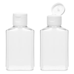 50 Pack Mini Empty Plastic Bottles with Flip Cap, 2 oz Refillable Travel Container for Liquid Lotion Shampoo