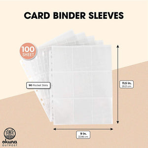 Trading Card Binder Sleeves with 9 Pockets Per Page (1800 Slots, 100 Sheets)