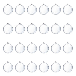 Clear Plastic Ornaments for DIY Arts and Crafts, Fillable Decorations (3.15 In, 24 Pack)