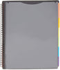 Okuna Outpost Black Spiral Bound Notebook with Folder Pockets, 1/6 Cut Divider Tabs (10 x 11.75 in)