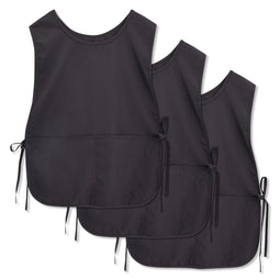 Black Cobbler Aprons with Pockets, Unisex Work Smocks (3 Pack, 19 x 28 In)