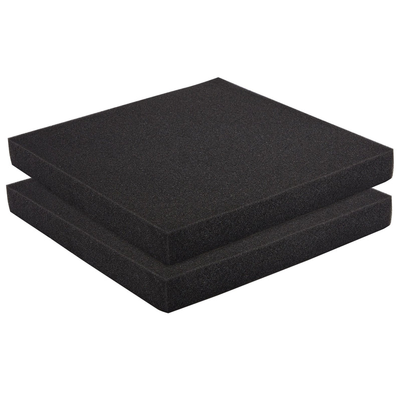2-Pack Black Packing Foam Pads - Customizable Polyurethane Inserts for Tool Case Cushioning, Crafts (12x12x1.5)