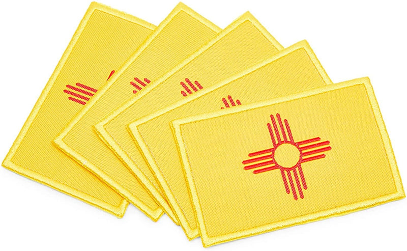 Woven Iron On State Patches, New Mexico Flag Appliques (3 x 2 in, 12 Pack)