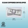 30 Pcs Set A6 Clear Plastic 6 Ring Binder Pockets with Zipper, Cash Envelopes for Budgeting and Office Accessories