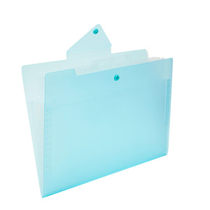 3 Pack Expanding File Folder, Pocket Document Organizer with Snap Closure and Labels (Letter Size, Blue)