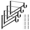 4 Pack Metal Closet Hanging Shelf Rod Bracket Holder and Support, Heavy Duty Bar for Shelving (Black)