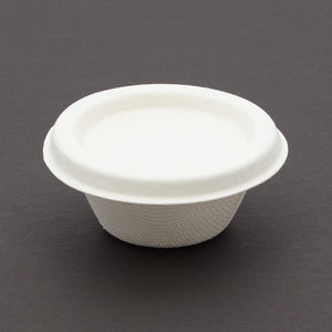 Bagasse Cups with Lids, 2 oz To Go Food Portion Containers (200 Pieces)