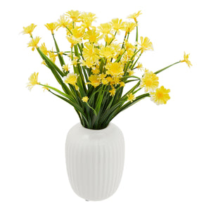 Artificial Yellow Daisy Mums with Stems for Faux Flower Arrangements (12x5 In, 6 Pack)