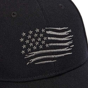 Okuna Outpost Black American Flag Hat for Men with Inner Crown Elastic Band, One Size Fits Most