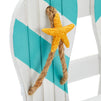 Nautical Hooks with Shelf, Decorative Starfish Slippers, Wall Hanging Decor with 2 Hooks (8 x 3 x 11 Inches)