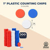300 Count Blank Plastic Bingo Chips, Math Counters for Kids Learning, Card Game Supplies, 3 Colors, 1 in
