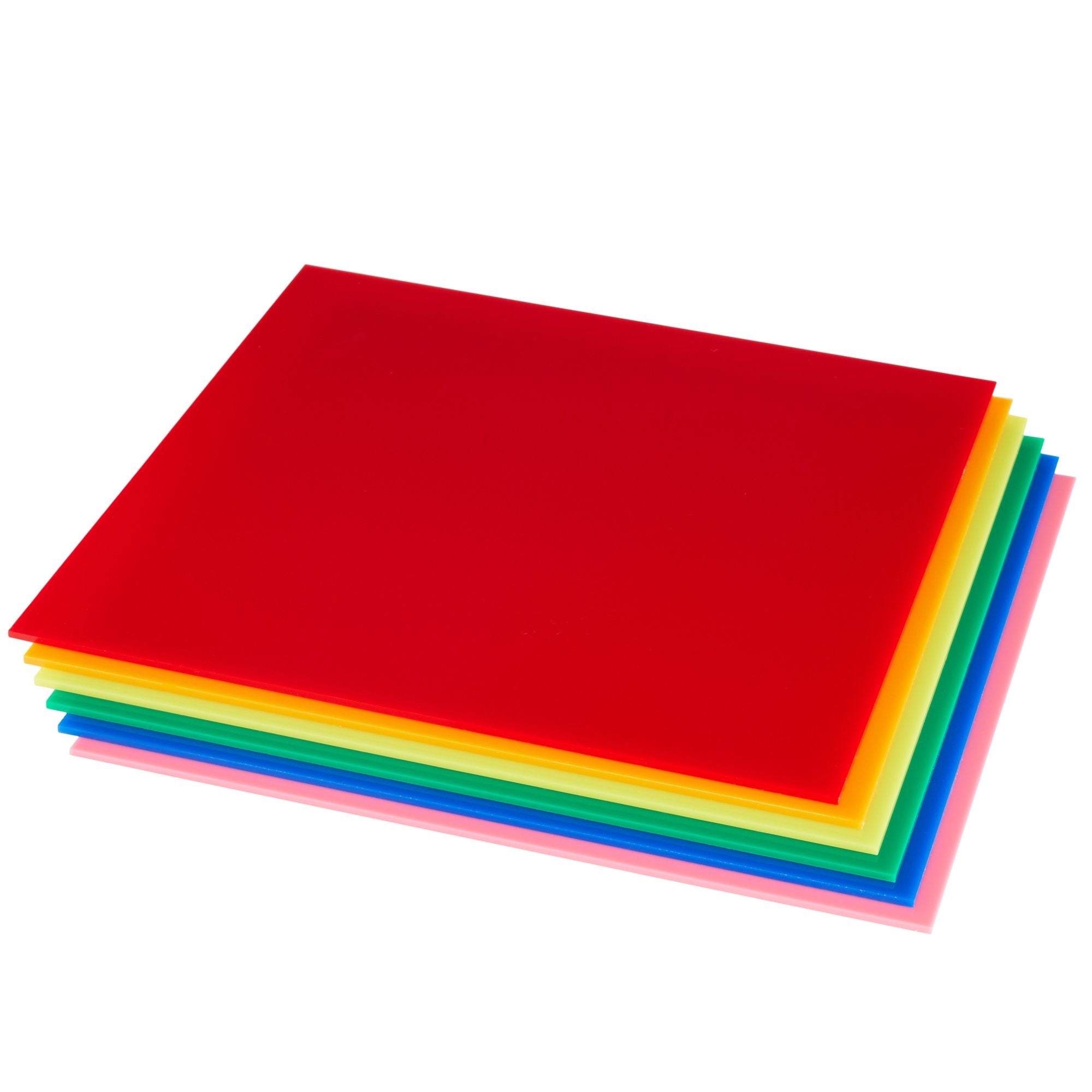  6 Pack Colored Acrylic Square Sheets for Crafts, 11.75 x 11.75  Plexiglass in 6 Colors for Laser Cutting (3mm Thick, 1/8 Inch) : Arts,  Crafts & Sewing