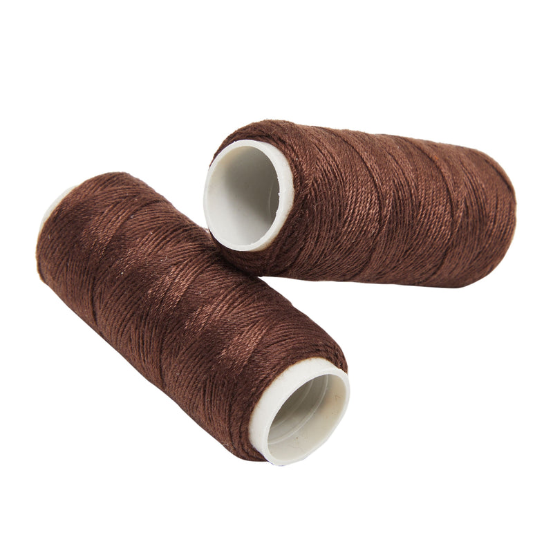 24-Pack 5.5-Gram Rolls of Soft Dark Brown Nylon Thread for Hair Weaving, Securing and Repairing Sew-In Extensions, Wigs, Wefts, Hairpieces, and Toupees, Sewing and Embroidery