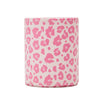 Pink Pencil Holder, Faux Leather Pen Cup for Leopard Print Office Supplies