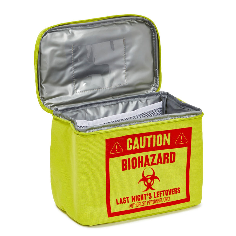 Caution Insulated Lunch Bag Cooler with Strap for Office, Work, Yellow (10 x 6 In)