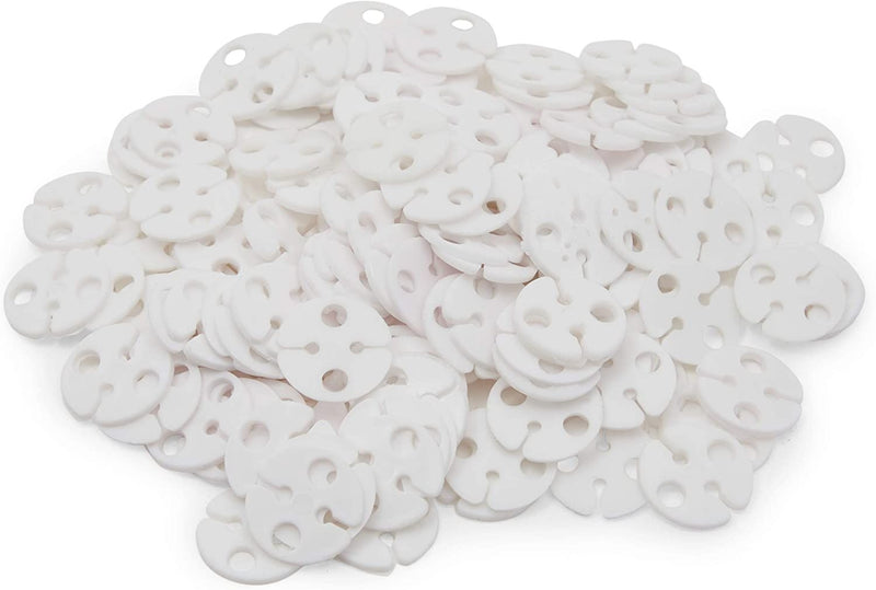 200 Pack White Plastic Balloon Clips for Sealing, Round Balloon Tie Tool (1 Inch)