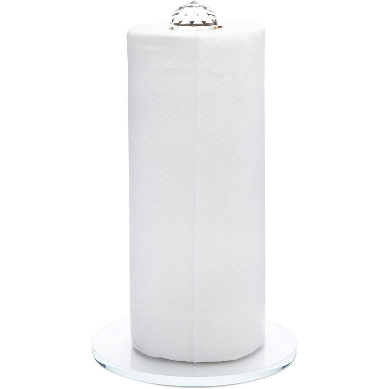 Glass Paper Towel Stand, Paper Towel Roll Holder Countertop, Crystal  Standing Bathroom Decor Paper Towel Holder, with Square Base, Bling Paper  Holder