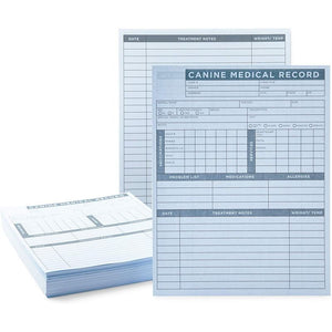 Pet Medical Record Sheets for Vets, Puppy Vaccine Cards (8.5 x 11 In, 250 Pack)