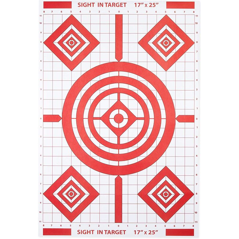 Okuna Outpost Targets for Shooting Range, Red and White (17 x 25 Inches, 50 Pack)
