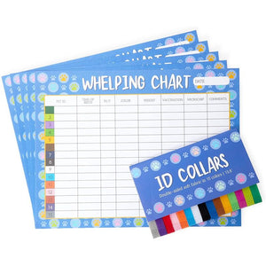 Puppy Whelping Collars and Dog ID Charts, Pet Supplies in 15 Colors (20 Pieces)