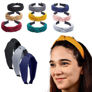 Top Knot Headband for Women, 9 Colors (12 Pack)