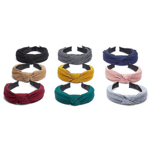 Top Knot Headband for Women, 9 Colors (12 Pack)