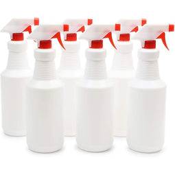 Empty Plastic Spray Bottles for Cleaning (30 oz, White, 6 Pack)