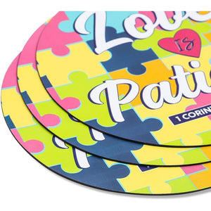 Car Bumper Magnet for Autism Awareness, Love is Patient (5.5 In, 3 Pack)
