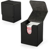 Card Deck Boxes, Black Leather Storage (2 Pack)