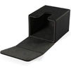 Card Deck Boxes, Black Leather Storage (2 Pack)