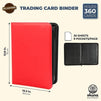 Zippered TCG Trading Card Game Binder, Sports Card Collection Album, 20 Pages (Red)