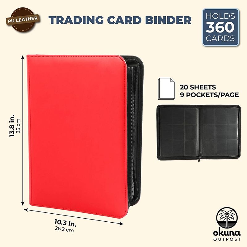 9 Pocket Trading Card Binder Album Holder Protector Page Folder