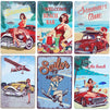 Okuna Outpost Vintage Metal Signs, Pinup Wall Decor (8 x 11.8 Inches, 6 Pack)
