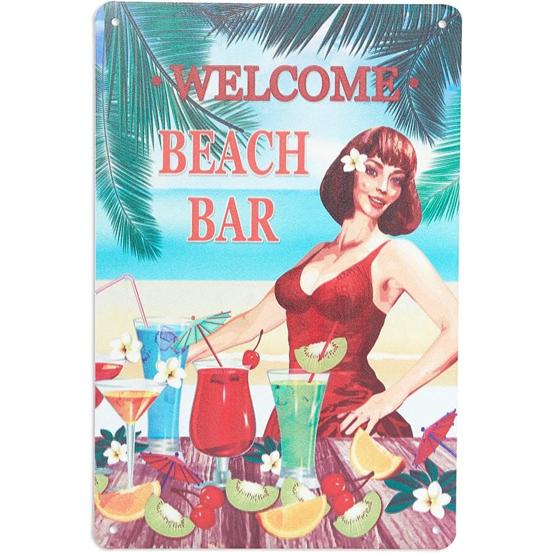 Okuna Outpost Vintage Metal Signs, Pinup Wall Decor (8 x 11.8 Inches, 6 Pack)