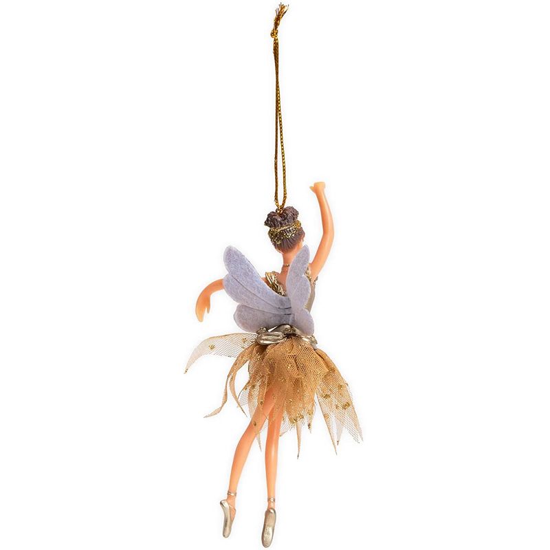 Dancing Fairy Christmas Tree Ornament (Gold, 3 x 1.25 x 7.25 in)