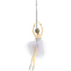Ballerina Ornament for Christmas Tree (White, 1.75 x 1.5 x 7.25 Inches)
