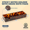 Tortoise Shell Sticky Note Holder for Desk with 3 Compartments (10.1 x 3.5 x 1.7 in)