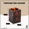 Tortoise Pen and Pencil Holder, Acrylic Desk Organizer (3.1 x 4.7 x 3.1 in)