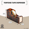 Acrylic Tape Dispenser for Desktop, Tortoise Design (4.6 x 2.6 x 1.4 Inches)